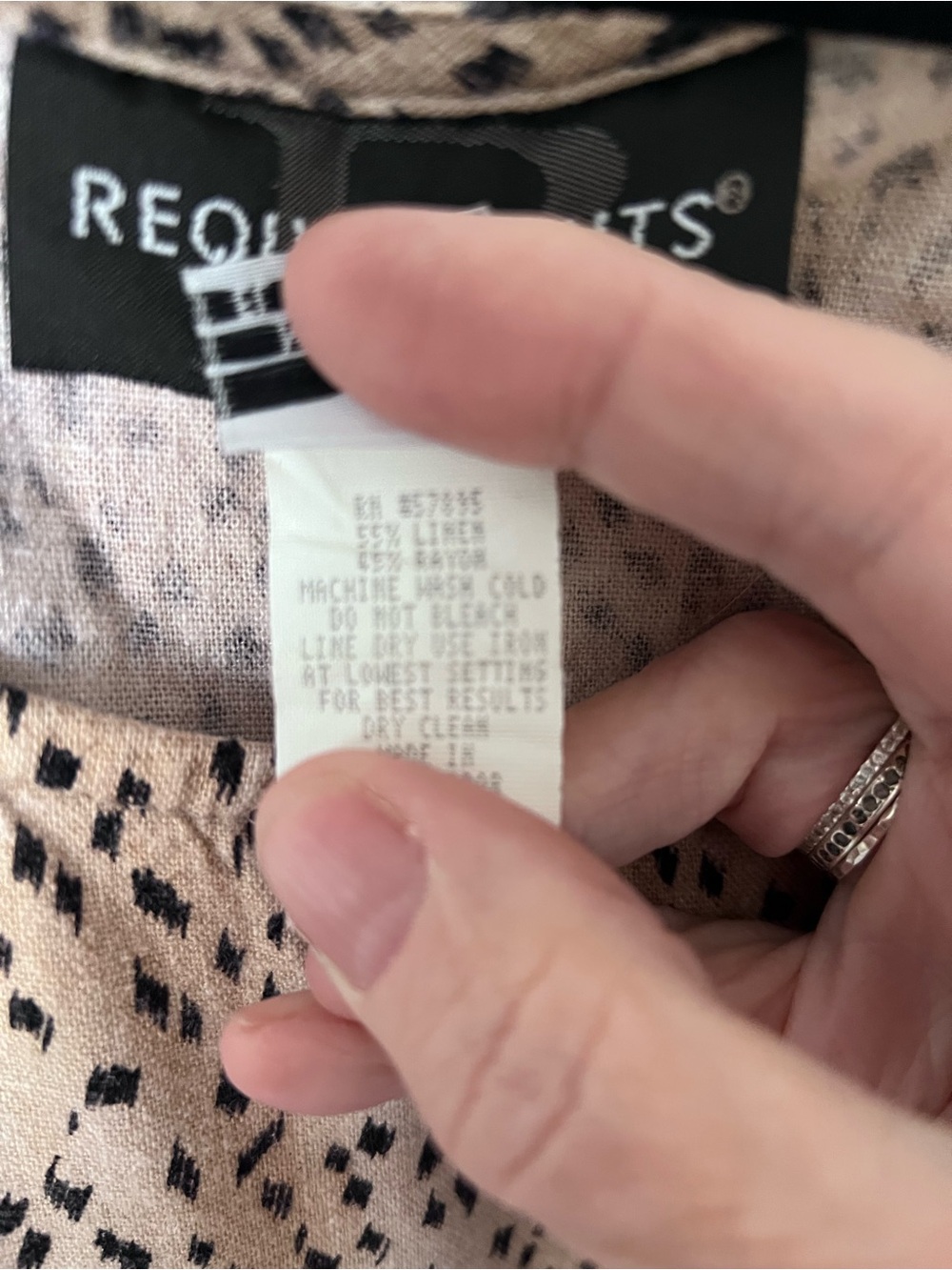 Requirements Beige and Black Sleeveless Maxi Dress with Animal Dot Print sz leg - Picture 4 of 7